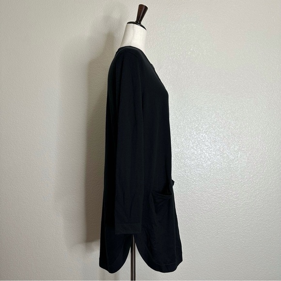 J. Jill Wool Blend Women''s Black Button Down Long Cardigan Sweater, Sz Medium - Picture 6 of 12